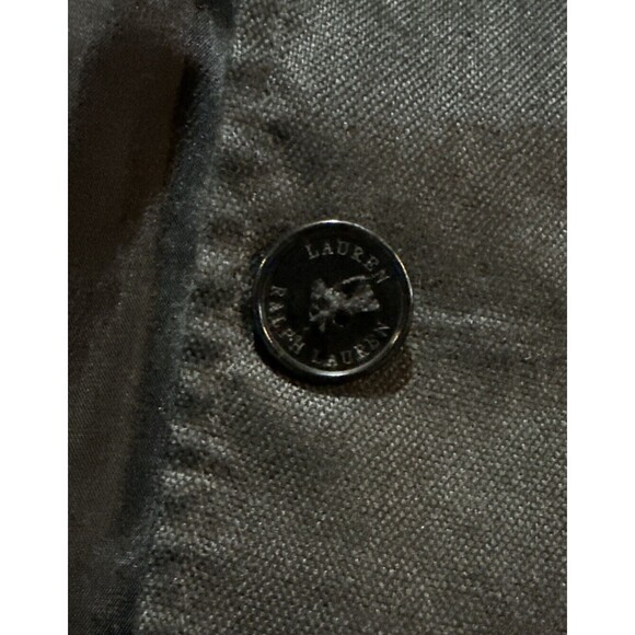 Vintage Lauren Ralph Lauren Black Linen Blazer Suit Jacket Made In Italy Sz 8 - Picture 8 of 10